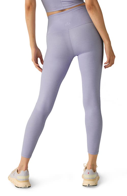Beyond Yoga High Waist Rib Midi Leggings In Blue Frost