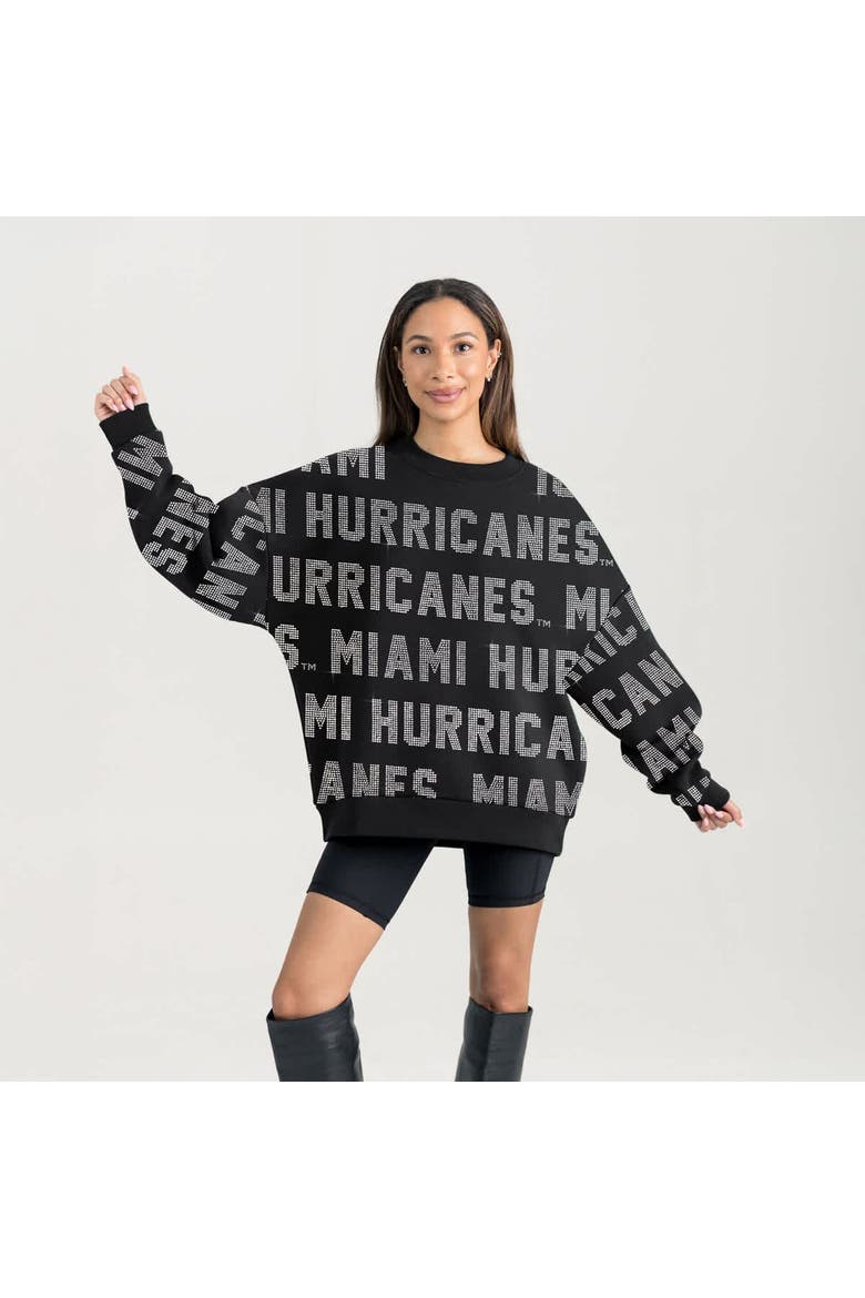 Women's Gameday Couture  Black Miami Hurricanes Hype Era Sweatshirt, Alternate, color, Black