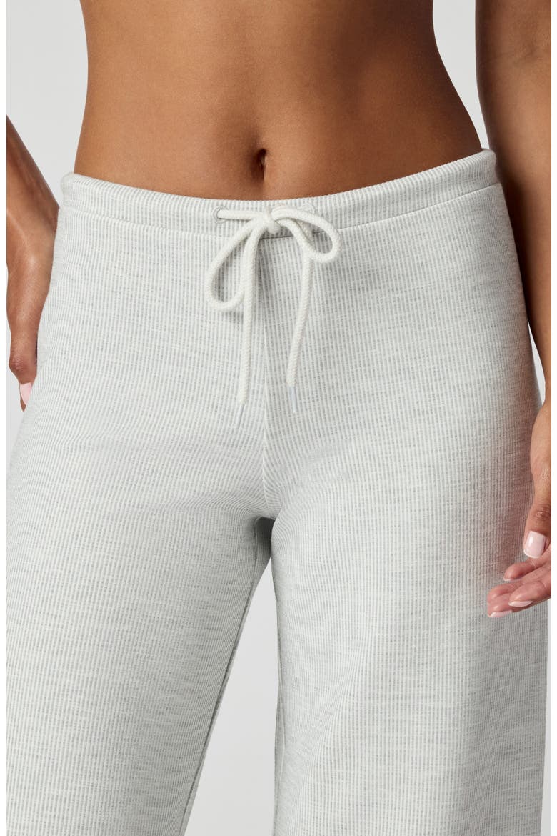 Wide Leg Jersey Rib Sweatpants, Alternate, color, HEATHER ICE