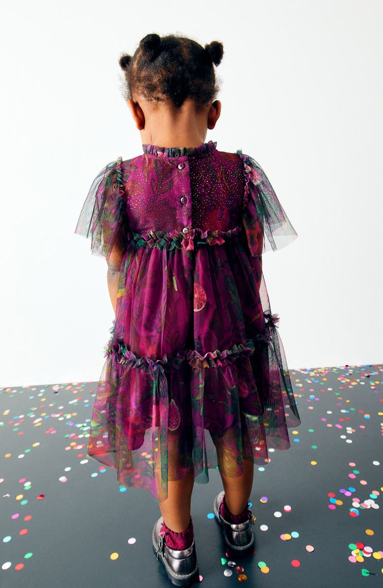 NEXT Kids' Fruit Print Tiered Tulle Party Dress, Alternate, color, 