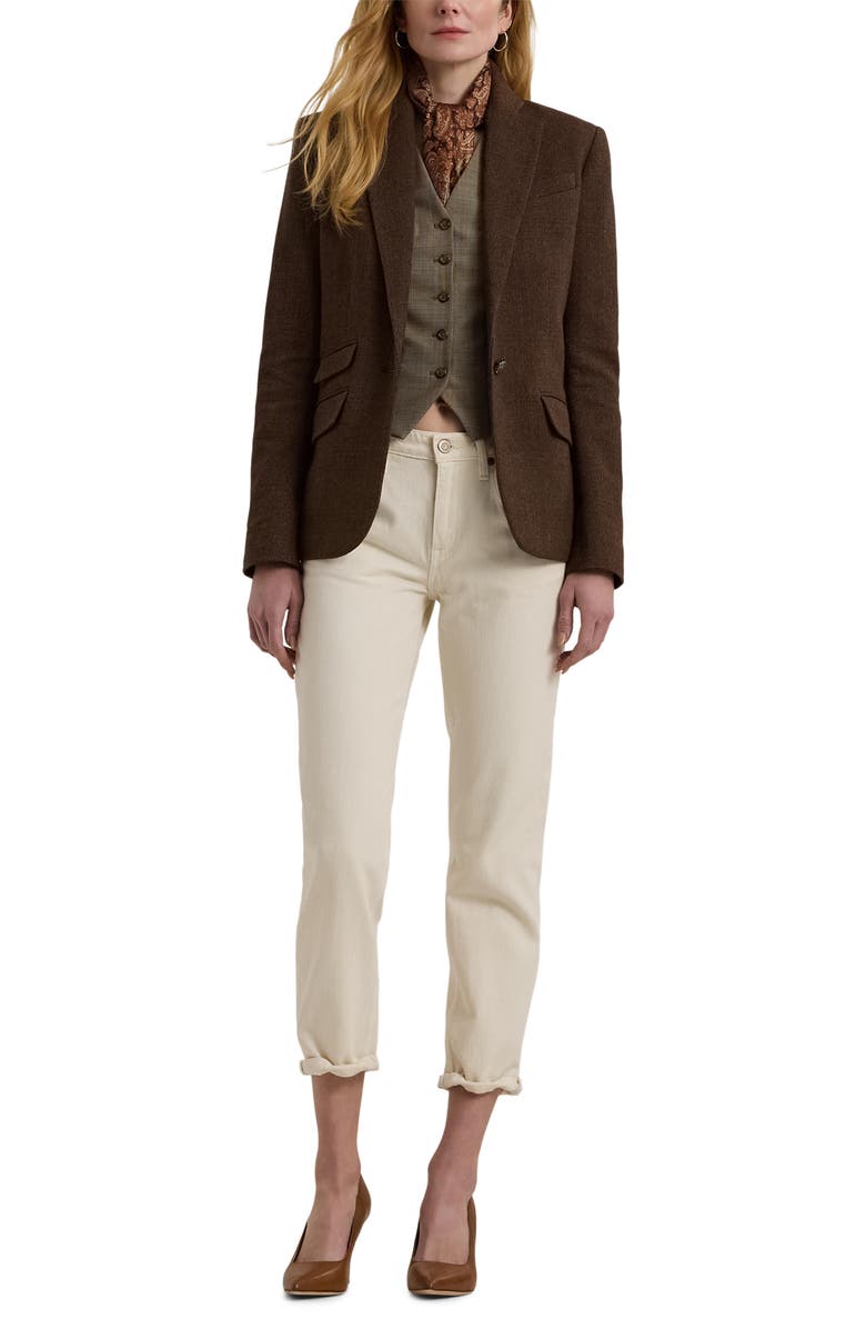 Lauren Ralph Lauren Cotton Blend Oxford Blazer, Alternate, color, 