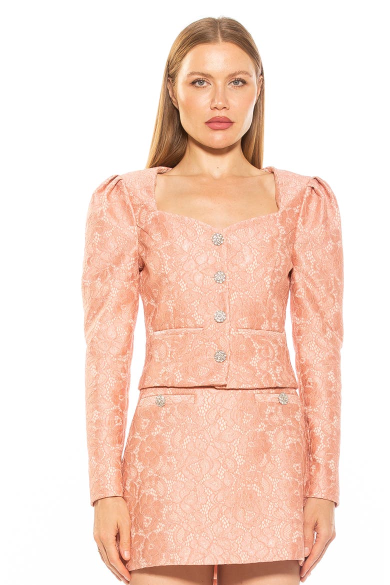 Rowan Lace Jacket, Alternate, color, PINK
