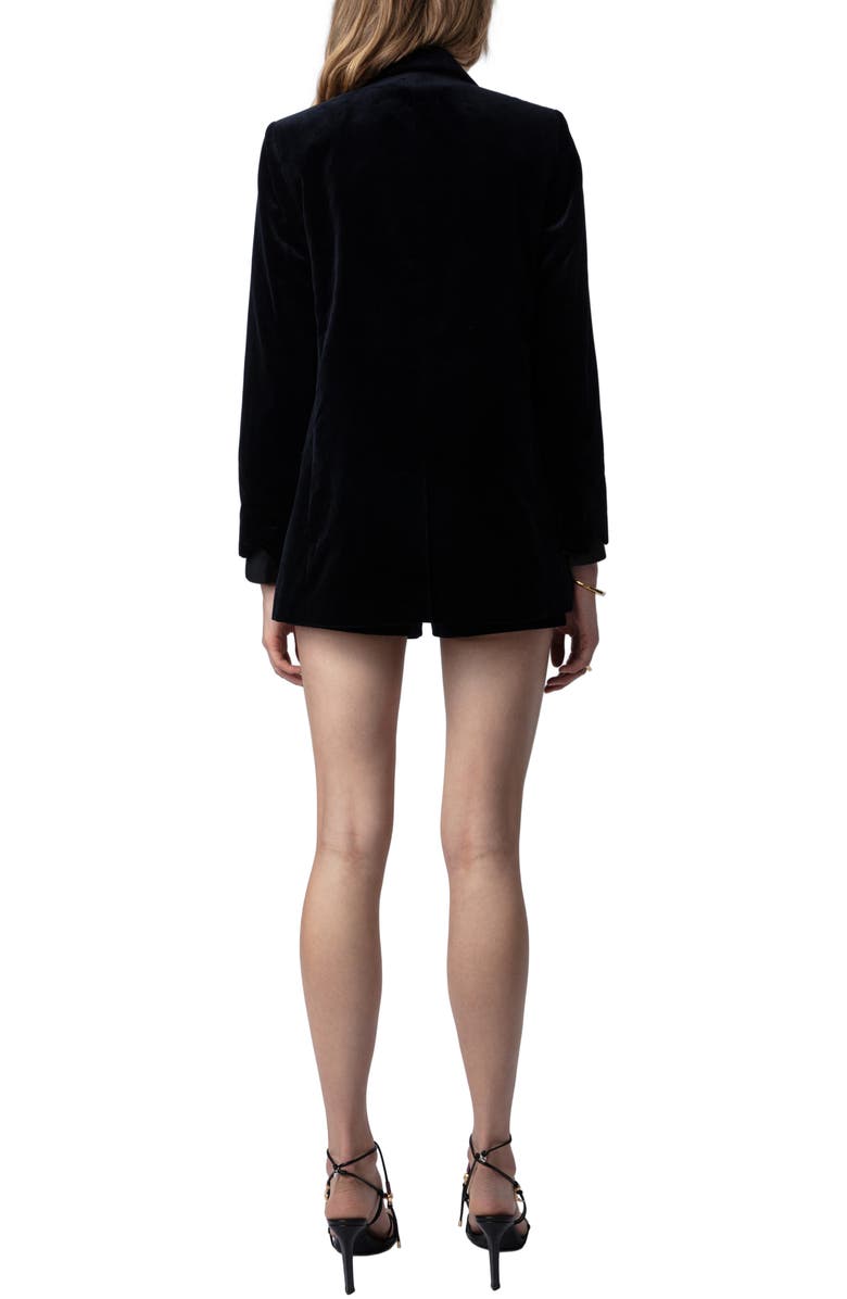 Zadig & Voltaire Viva Cotton Velvet Blazer, Alternate, color, 
