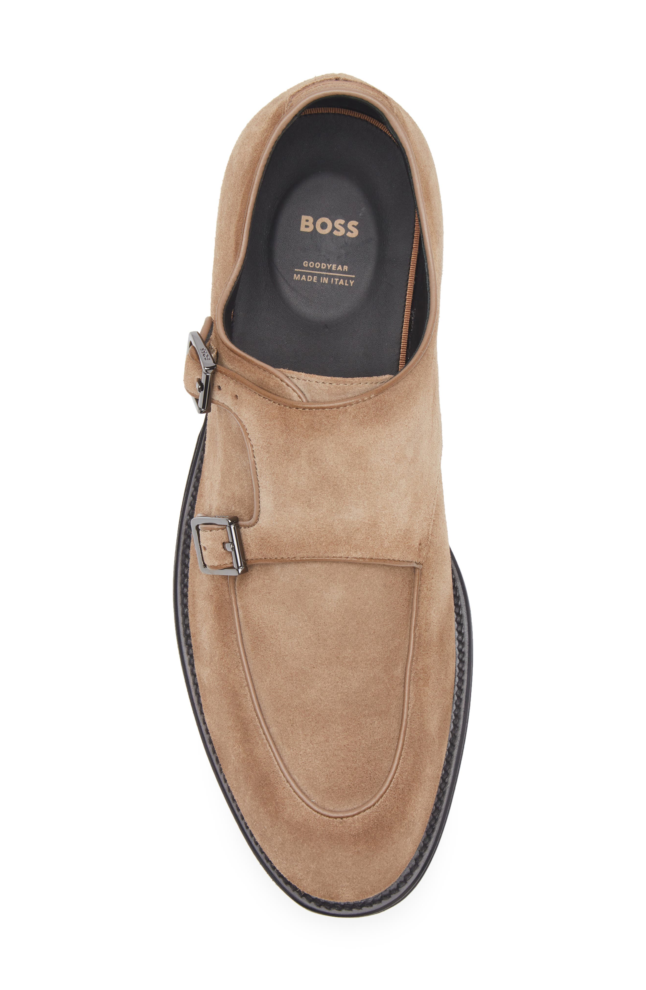 BOSS Terry Double Monk Strap Shoe, Alternate, color, Beige