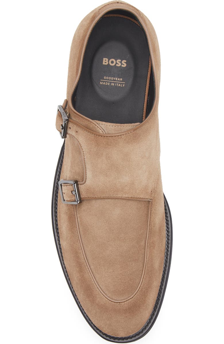 BOSS Terry Double Monk Strap Shoe, Alternate, color, Beige