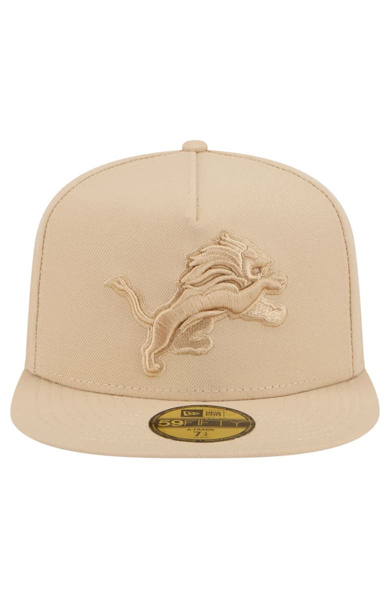 New Era Men
s New Era  Light Beige Detroit Lions Color Pack A-Frame 59FIFTY Fitted Hat, Alternate, color, Light Beige