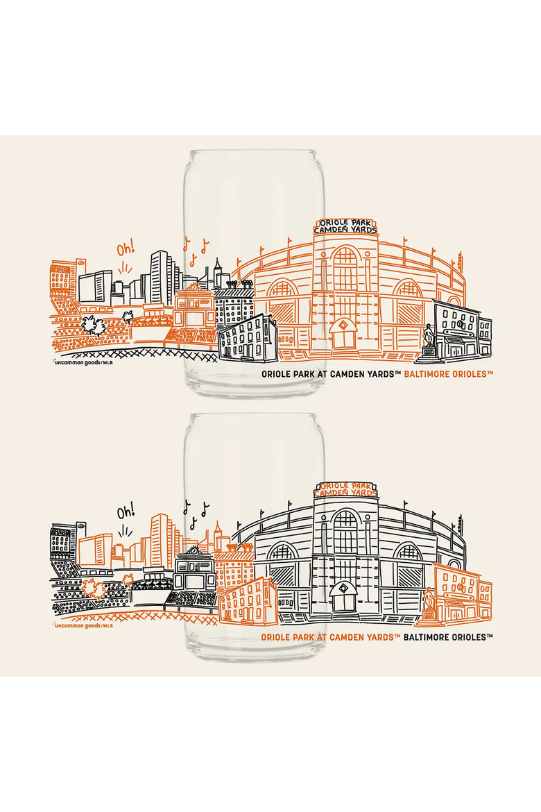 MLB Stadiumscape Can-Shaped Glasses - Set of 2, Alternate, color, Baltimore Orioles