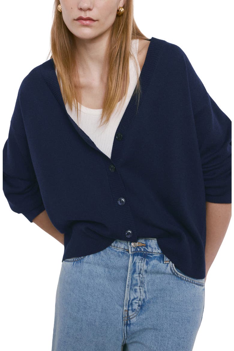 V-Neck Cardigan, Main, color, DARK NAVY