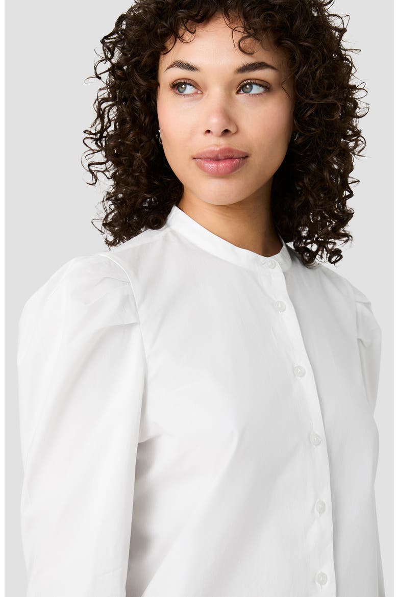 Cambria Puff Sleeve Cotton Shirt, Alternate, color, WINTER WHITE