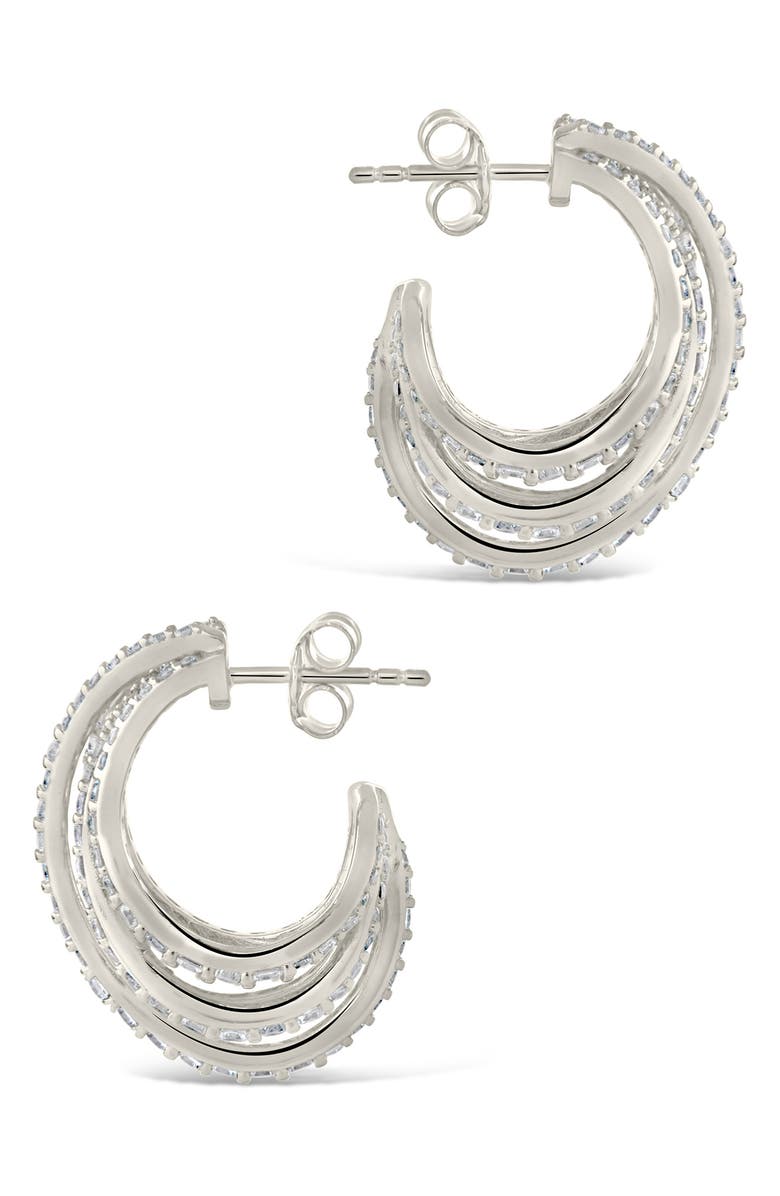 Sterling Forever Jenny Statement Hoop Earrings, Alternate, color, Silver