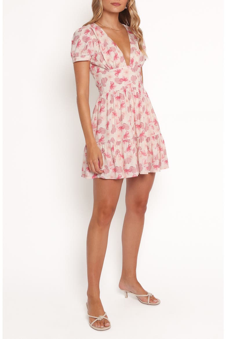 Clementine Puff Sleeve Minidress, Alternate, color, CREAM FLORAL