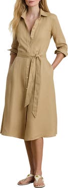Lauren Ralph Lauren Belted Linen Shirtdress