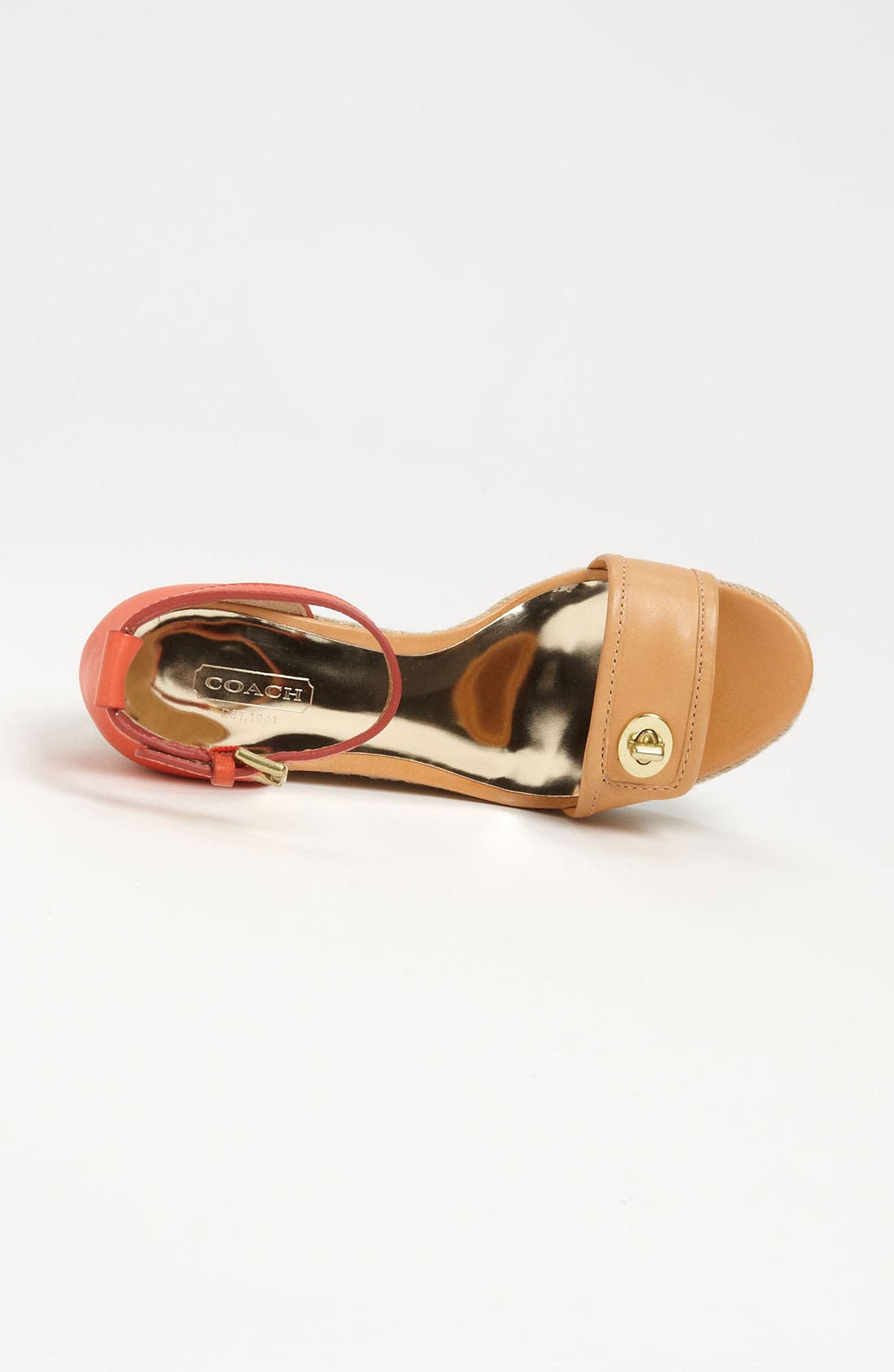 'Glinda' Sandal, Alternate, color, LIGHT TAN/ BRIGHT CORAL