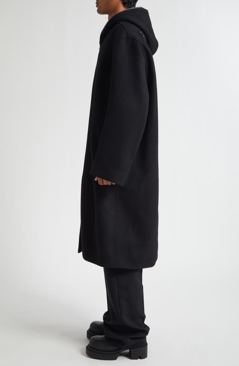 Rick Owens Gimp Hooded Macintosh, Alternate, color, Black