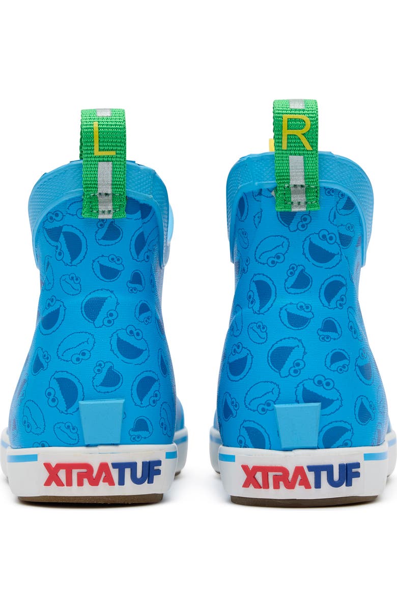 XTRATUF Kids' Sesame Street<sup>®</sup> Ankle Deck Waterproof Boot, Alternate, color, Cookie Monster Blue