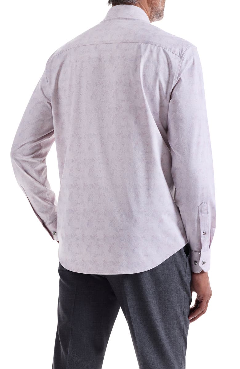 Bugatchi Jimmy OoohCotton<sup>®</sup> Floral Button-Up Shirt, Alternate, color, Wood Rose