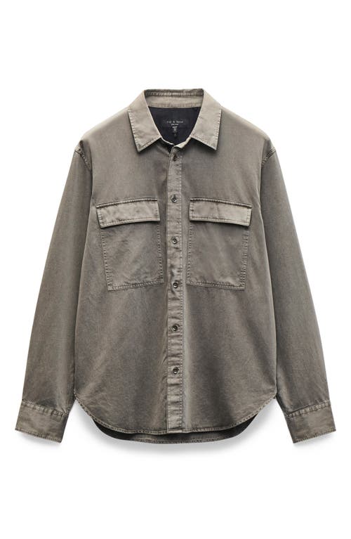 Rag & Bone Finch Cotton & Lyocell Button-up Overshirt In Brown