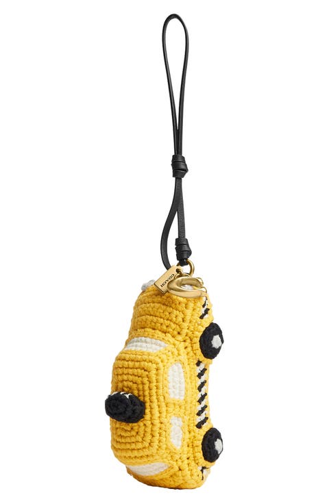 Taxi Crochet Bag Charm