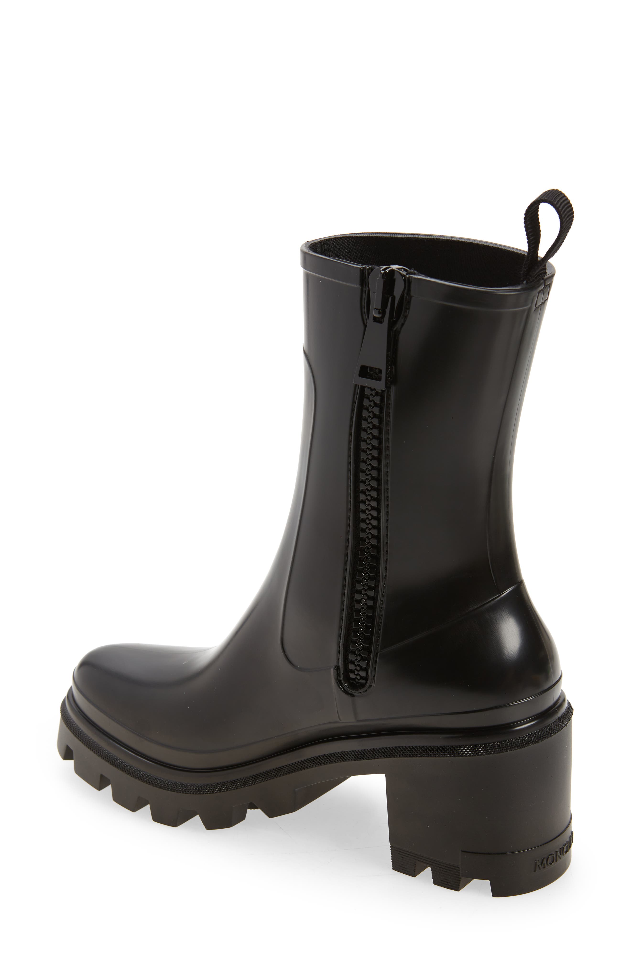 Moncler Loftgrip Block Heel Waterproof Rain Boot, Alternate, color, 