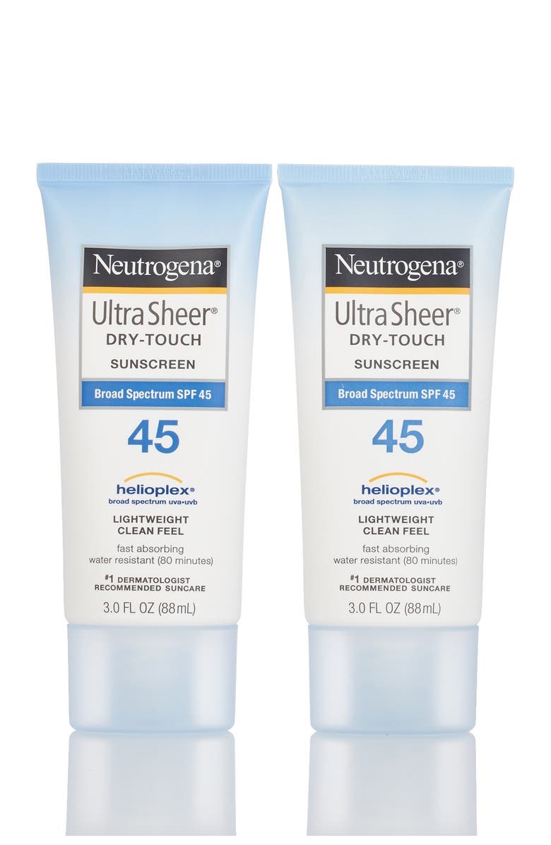 NEUTROGENA Ultra Sheer Dry-Touch SPF 45 Sunscreen - Set of 2, Main, color, 