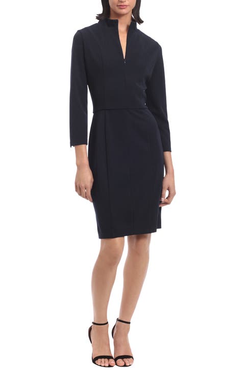 Mock Neck Sheath Dress
