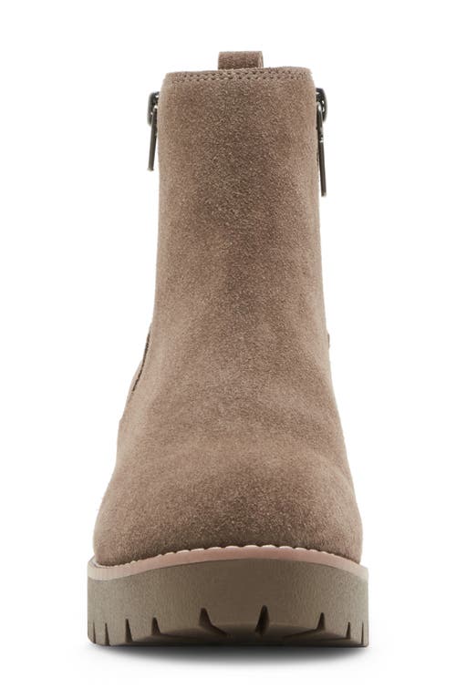 Blondo Damaris Waterproof Platform Bootie In Taupe Suede