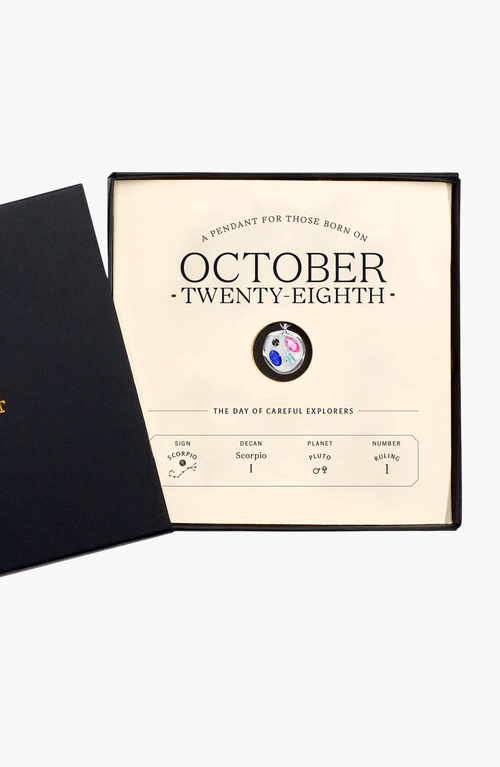 Birthdate Co. The October Birthdate Silver Pendant In October 28th - Silver