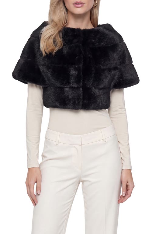 Lyla Grant Fur-Free Mink (Faux Fur) Capelet in Black at Nordstrom, Size X-Large