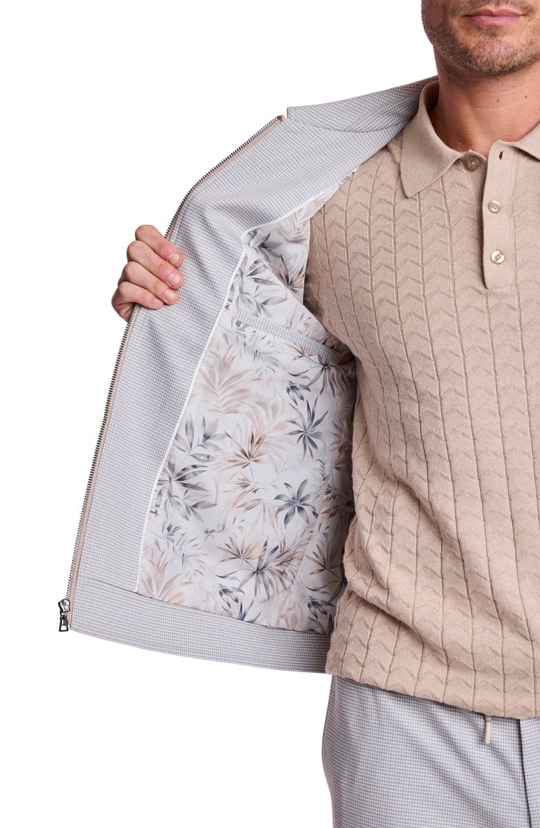 PAISLEY & GRAY Milo Slim Fit Zip Jacket, Alternate, color, Steel Puddle Knit Houndstooth