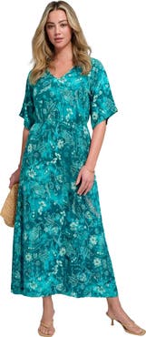 Roaman's Plus Size Stretch Knit Dolman Sleeve Maxi Dress
