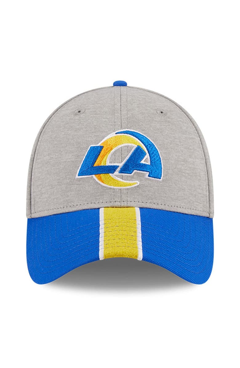 New Era Men's New Era Heather Gray/Royal Los Angeles Rams Striped 39THIRTY Flex Hat, Alternate, color, Heather Gray