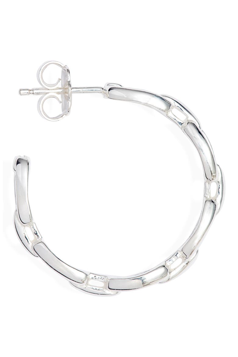 Carmine Small Hoop Earrings, Alternate, color, STERLING SILVER