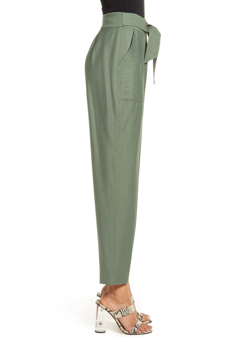 Tie Waist Utility Pants, Alternate, color, GREEN THYME