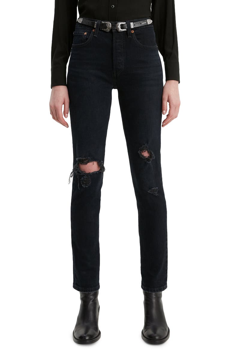 Levi's® 501® Ripped High Waist Ankle Skinny Jeans, Main, color, WILD BUNCH