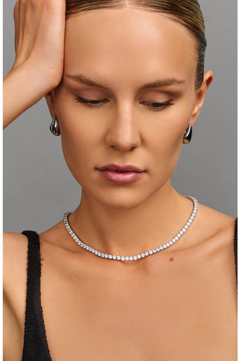 Tennis Choker Necklace, Alternate, color, Gold
