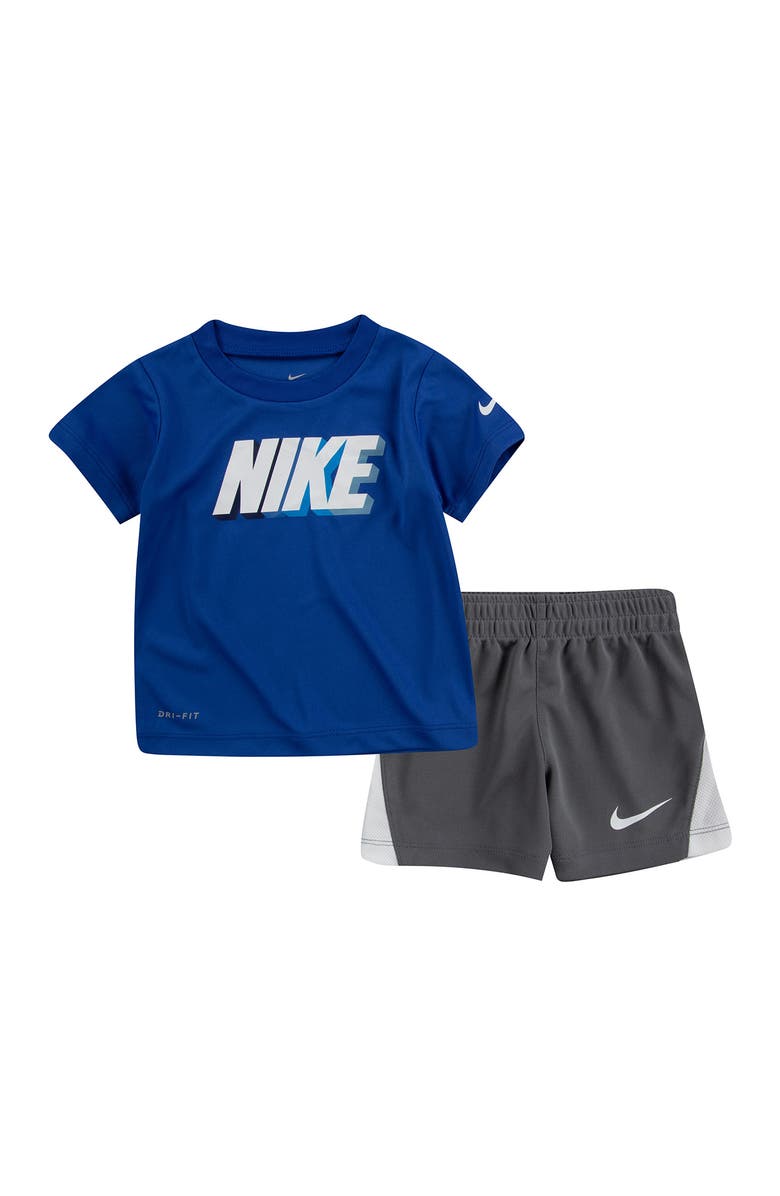Nike Block Shorts & T-Shirt 2-Piece Set, Main, color, 