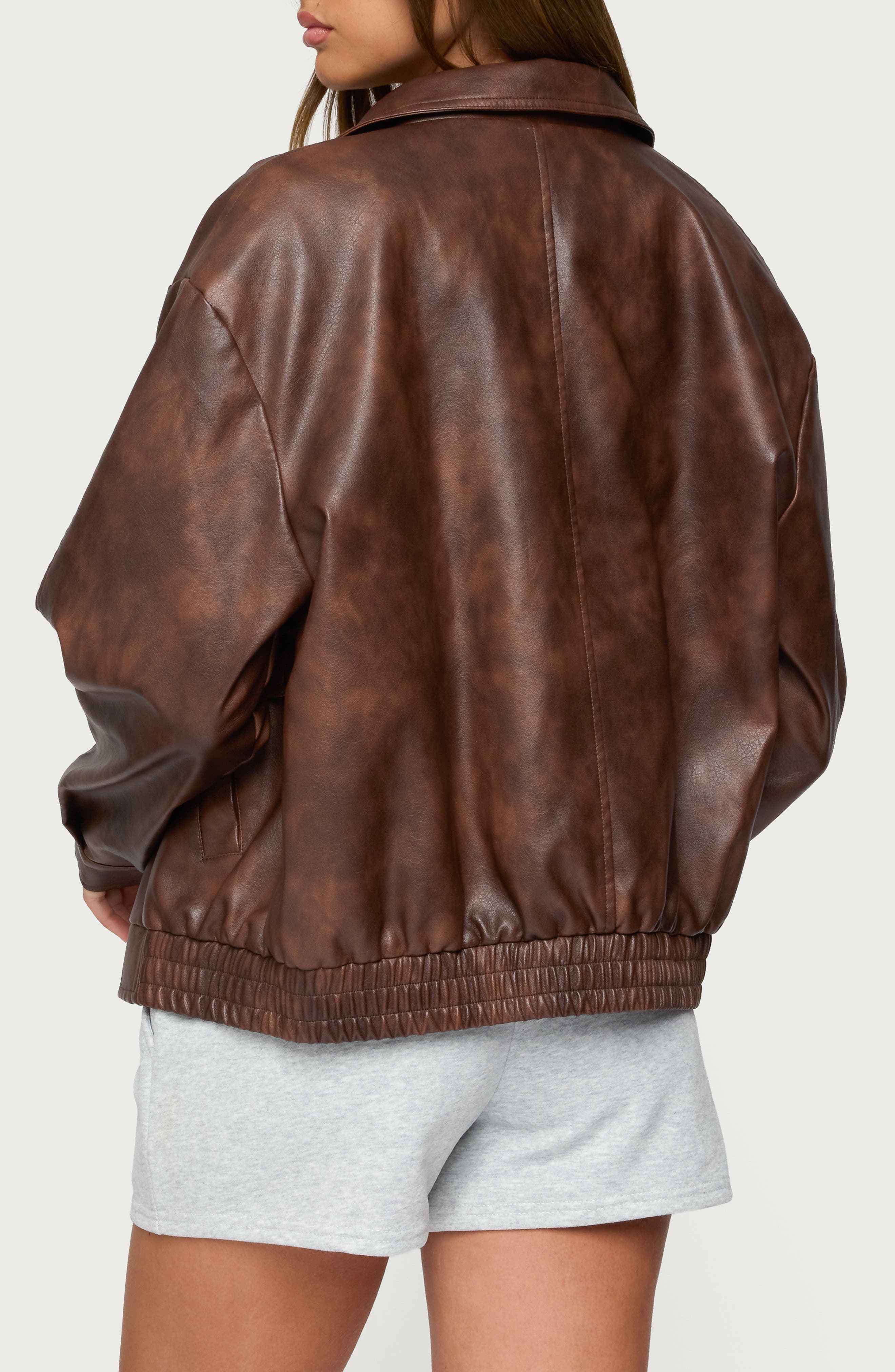 Ardella Oversize Faux Leather Jacket - image 2