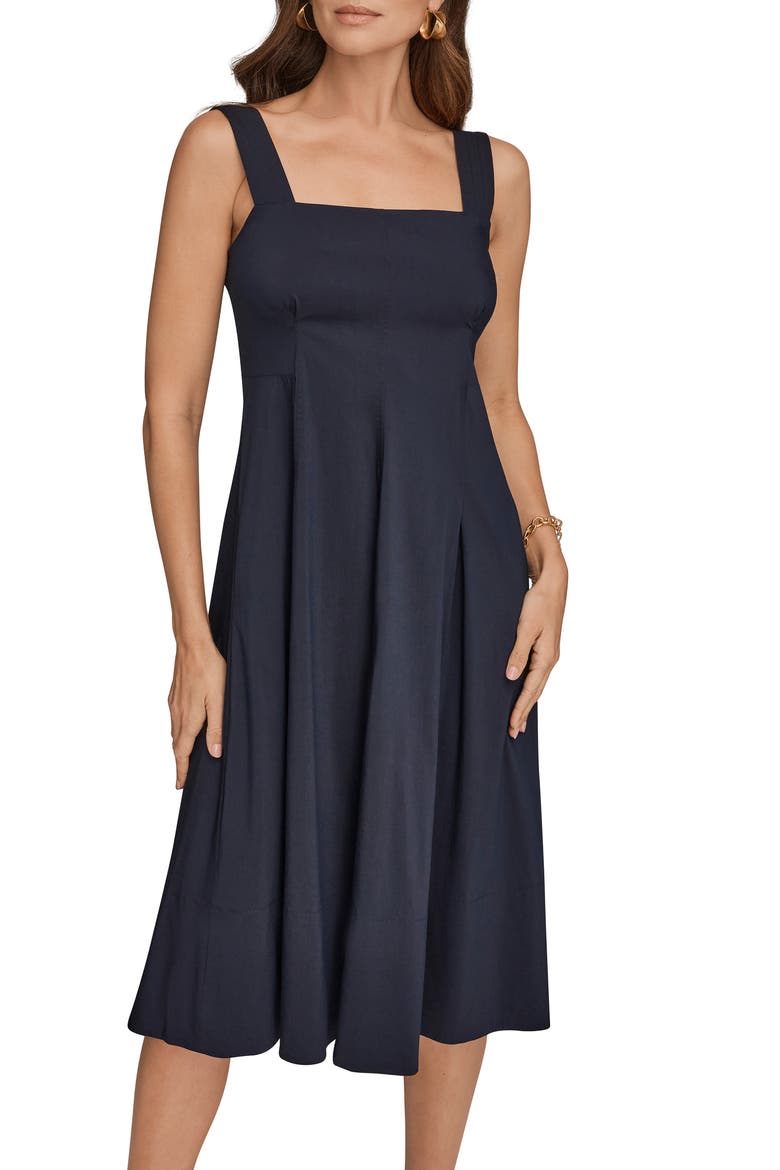 Fit & Flare Midi Dress, Alternate, color, NIGHTFALL
