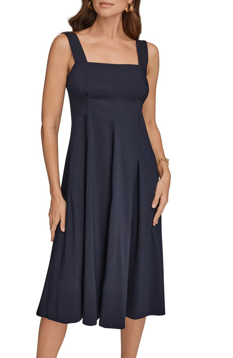 DONNA KARAN WEEKEND Fit & Flare Midi Dress, Alternate, color, Nightfall