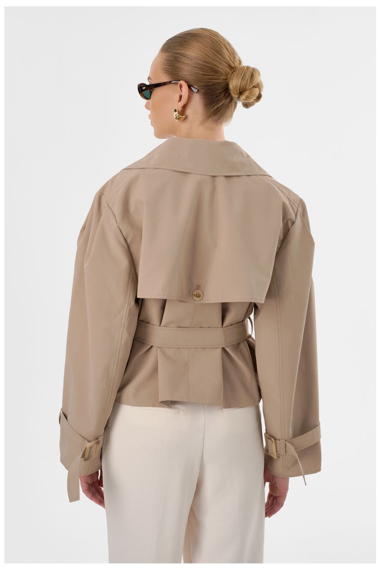 Quinn | Cropped Trench Coat, Alternate, color, Khaki
