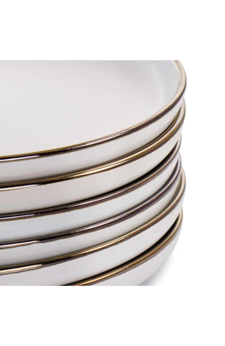 Elama Arthur 6 Piece Stoneware Dinner Plate Set, Alternate, color, White