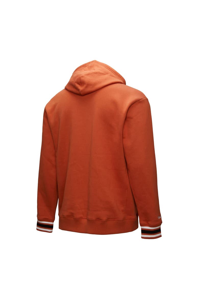 Men's Mitchell & Ness Texas Orange Texas Longhorns Chainstich Fleece Pullover Hoodie, Alternate, color, Burnt Orange