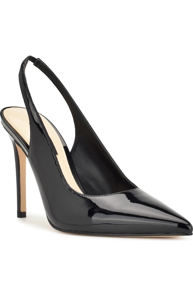 Nine West Feather Slingback Pointed Toe Pump, Main, color, Black