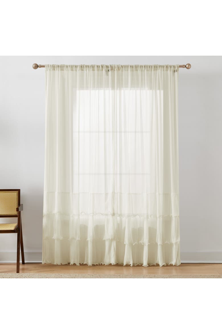 Georgette Sheer Window Panel, Alternate, color, Cream