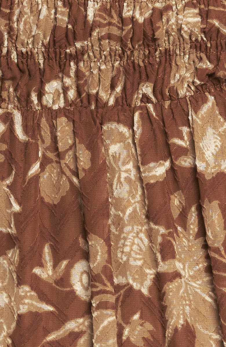 FLYING TOMATO Smocked Long Sleeve Fit & Flare Dress, Alternate, color, Brown