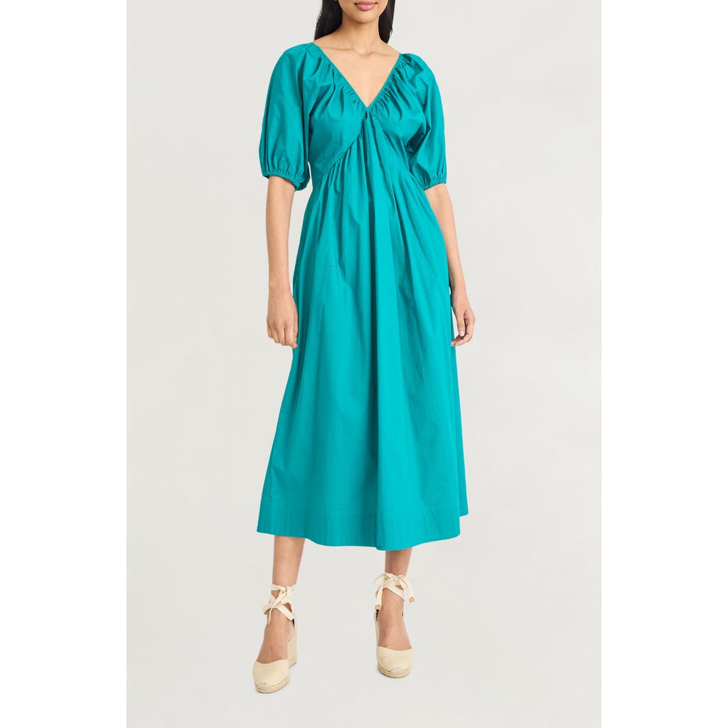 The Good Journey Puff Sleeve Midi Dress