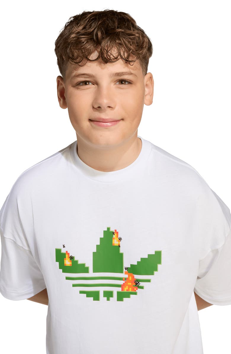 adidas Originals x Minecraft Trefoil Logo Graphic T-Shirt, Alternate, color, White