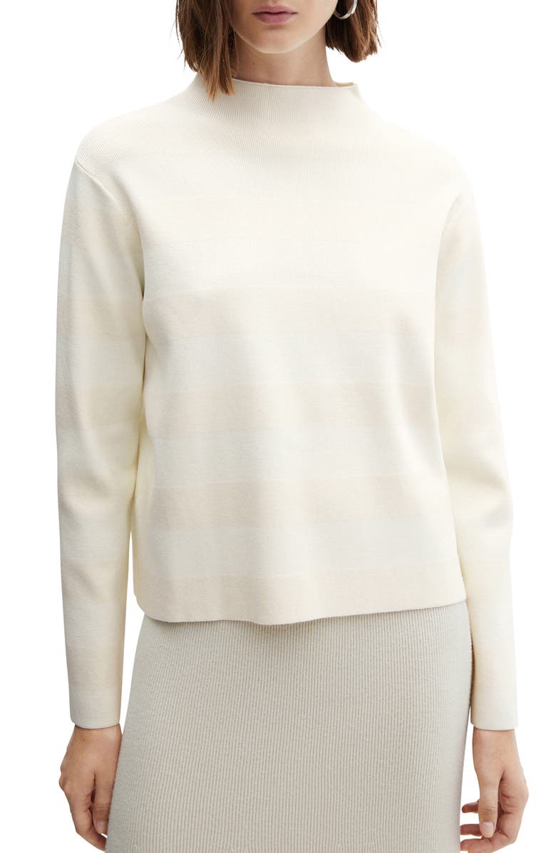 MANGO Stripe Mock Neck Sweater, Main, color,