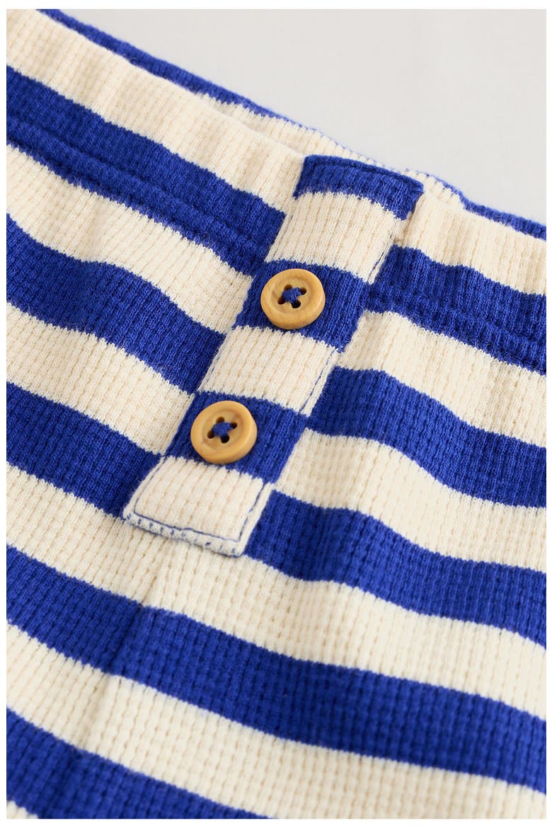 Stripe Stretch Cotton Thermal Top & Shorts Set, Alternate, color, BLUE