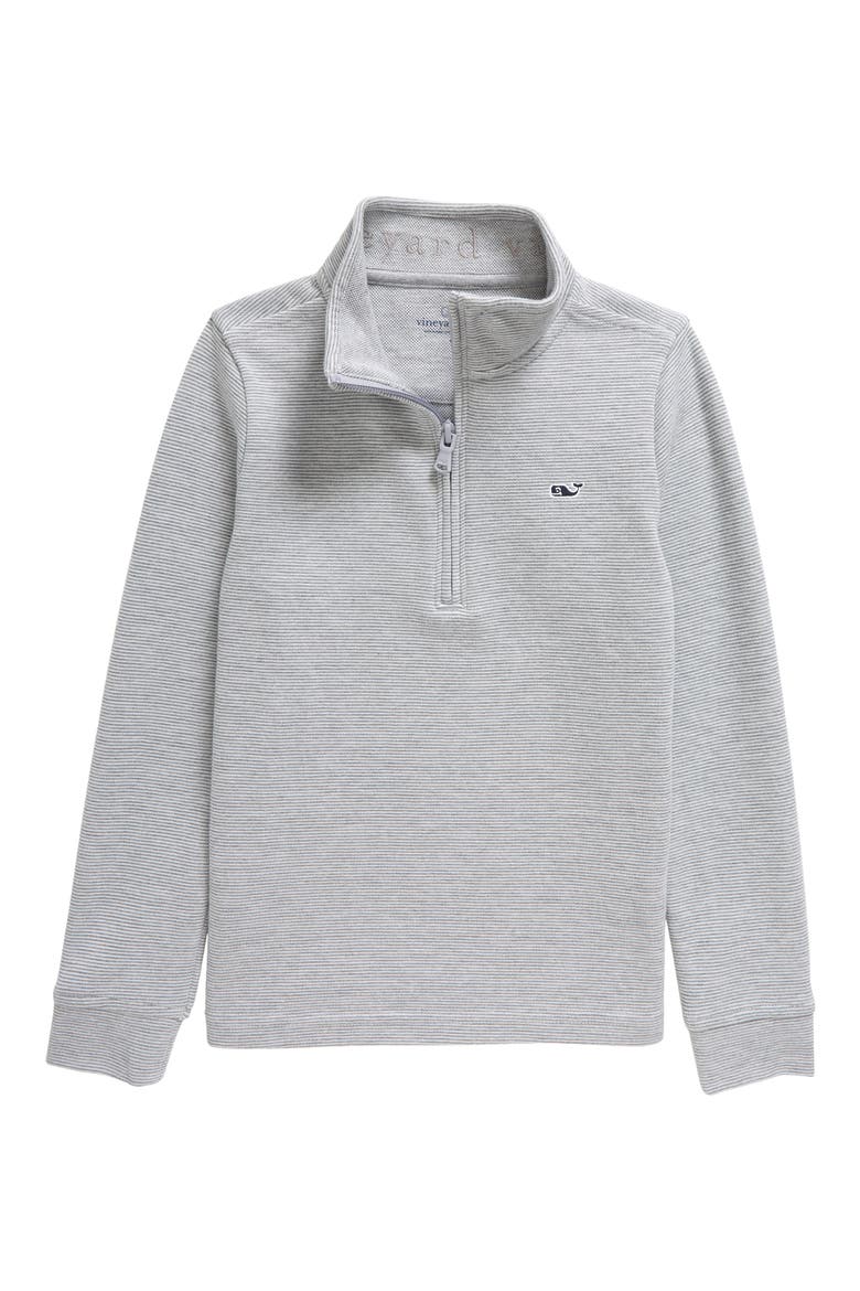 Kids' Saltwater Stripe Quarter Zip Sweatshirt, Main, color, 062 GRANIT